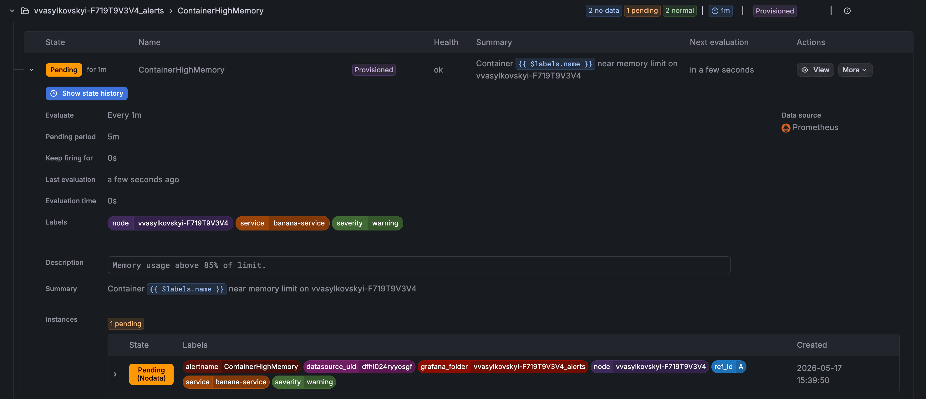 Grafana Alert Rules Labels