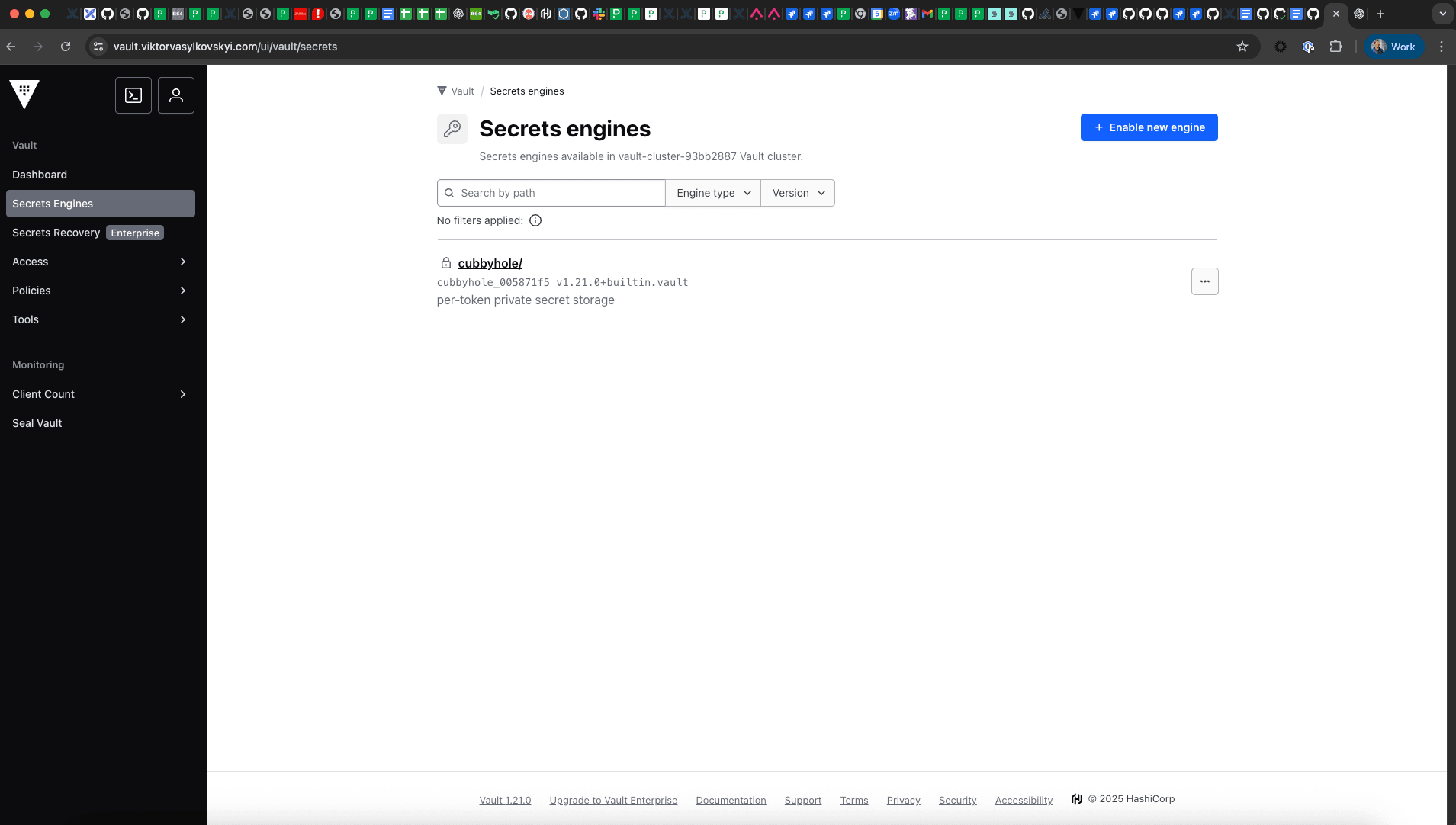 Vault UI Secret Engines