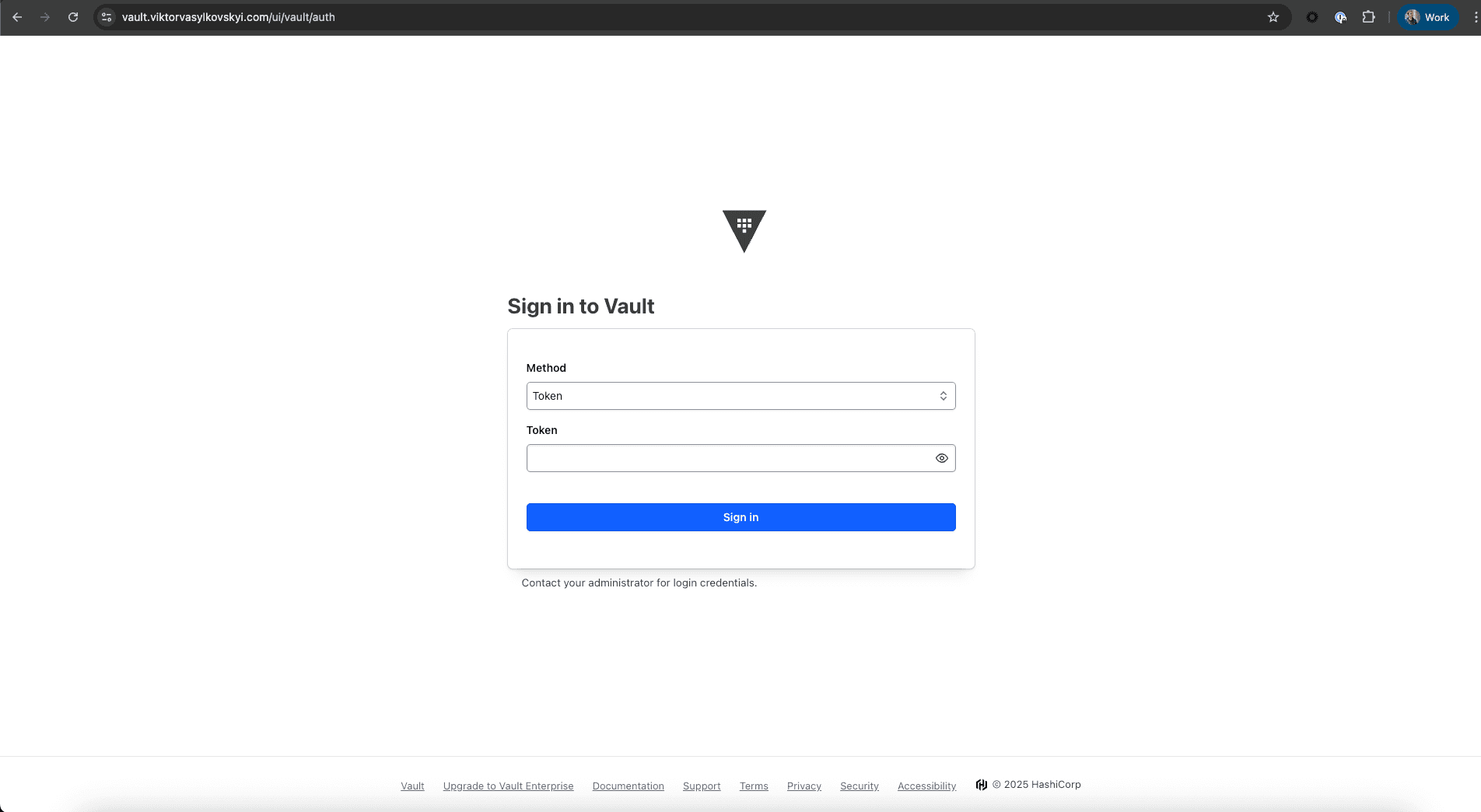 Vault UI Login
